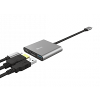 Slika TrustDALYXUSBC/3in1/Aluminjum/siva