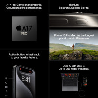 Slika iPhone 15 Pro 256GB Black Titanium MTV13SX/A