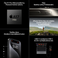 Slika iPhone 15 Pro Max 1TB Natural Titanium MU7J3SX/A
