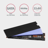 Slika Axagon CLR-M2L6 passiv M.2-SSD-2280 6 mm, Crni