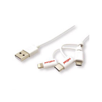 Slika proizvoda Secomp Roline USB 2.0 Charge & Sync A micro B + 8 pin + C m/m 1.0m