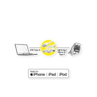 Slika Secomp Roline USB 2.0 Charge & Sync A micro B + 8 pin + C m/m 1.0m