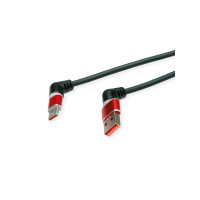 Slika proizvoda ROLINE 360° Rotation USB 2.0 Cable, C - A, M/M, 60W, Red Black, 2 m