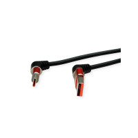 Slika ROLINE 360° Rotation USB 2.0 Cable, C - A, M/M, 60W, Red Black, 2 m