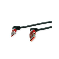 Slika ROLINE 360° Rotation USB 2.0 Cable, C - A, M/M, 60W, Red Black, 2 m
