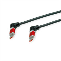 Slika ROLINE 360° Rotation USB 2.0 Cable, C - C, M/M, 60W, Red Black, 2 m