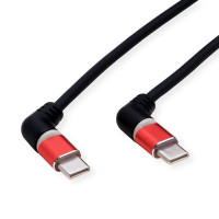 Slika ROLINE 360° Rotation USB 2.0 Cable, C - C, M/M, 60W, Red Black, 2 m