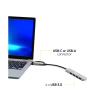Slika Port Design USB-C / USB-A vers 4 ports USB-A 3.0 5Gbps Slim
