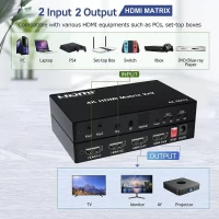 Slika HDMI swich 4K Matrix 2x2 Kettz HM-K252 60Hz