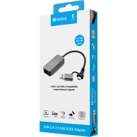 Slika Sandberg 136-68 USB-C/A na RJ-45 Gigabit