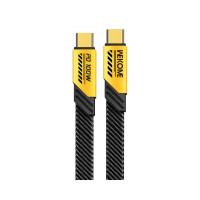 Slika proizvoda Kabl WEKOME WDC-192 USB-C 1m Flat Yellow/Black 100W