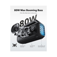 Slika Anker Soundcore Boom 2 80W 2.1 prenosivi bluetooth IPX7 zvucnik crni