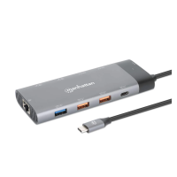 Slika proizvoda Docking station Manhattan 130714 10in1 USB-C - 2xHDMI/5xUSB/LAN/PD 100W
