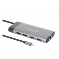 Slika Docking station Manhattan 130714 10in1 USB-C - 2xHDMI/5xUSB/LAN/PD 100W