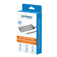 Slika Docking station Manhattan 130714 10in1 USB-C - 2xHDMI/5xUSB/LAN/PD 100W
