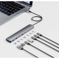 Slika Manhattan USB-C Male to Four USB-C Ports and Three USB-A Port
