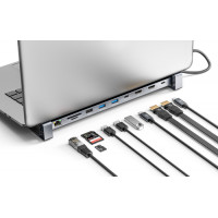 Slika Manhattan USB-C PD 10-in-1 Dual-HDMI Monitor Docking Station / Multiport Hub