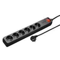 Slika Hama 6 uticnica sa zastitom 1.4m (Crn) - 47779