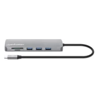 Slika Manhattan 190459 9in1 USB-C - 1xHDMI/5xUSB/LAN/CR/PD 100W