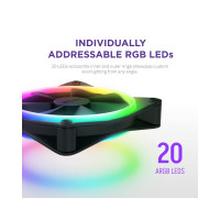 Slika NZXT F140RGB Core 140mm ventilator crni (RF-D14SF-B1)