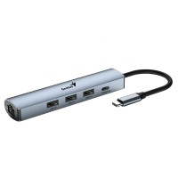 Slika Genius UH-545 5-in-1 USB 3.0 Iron Grey Hub srebrni