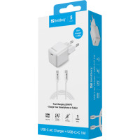 Slika Sandberg 441-58 USB-C 20W Charger EU+USB-C>C, Incl. 1 m USB-C charge cable