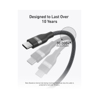 Slika ANKER USB tip-C kabl M/M 1.8m, 240W/480Mbps, pleteni, crni