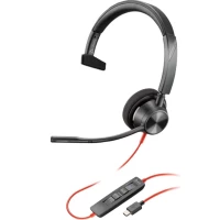 Slika proizvoda HP Poly Blackwire 3310 Mono USB-C Headset with USB-C to USB-A Adapter 8X216AA