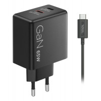 Slika Lenovo Dual USB-C 65W GaN punjac crni