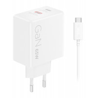 Slika Lenovo Dual USB-C 65W GaN punjac beli