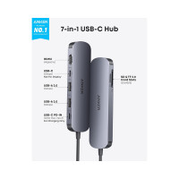 Slika ANKER Nano USB-C Hub 7u1, sivi